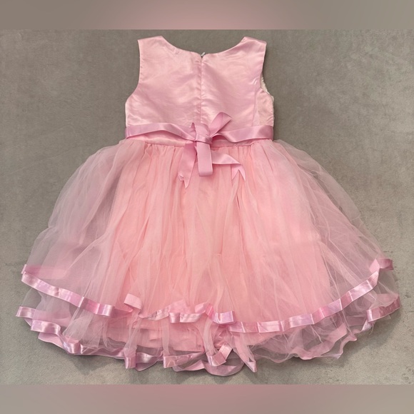 Girls Pink Tulle Party Dress Size 5 Flower Girl Birthday Formal Dress Easter - Picture 5 of 10